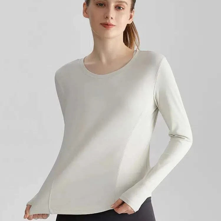 Long Sleeve Round Neckline Yoga T-Shirt