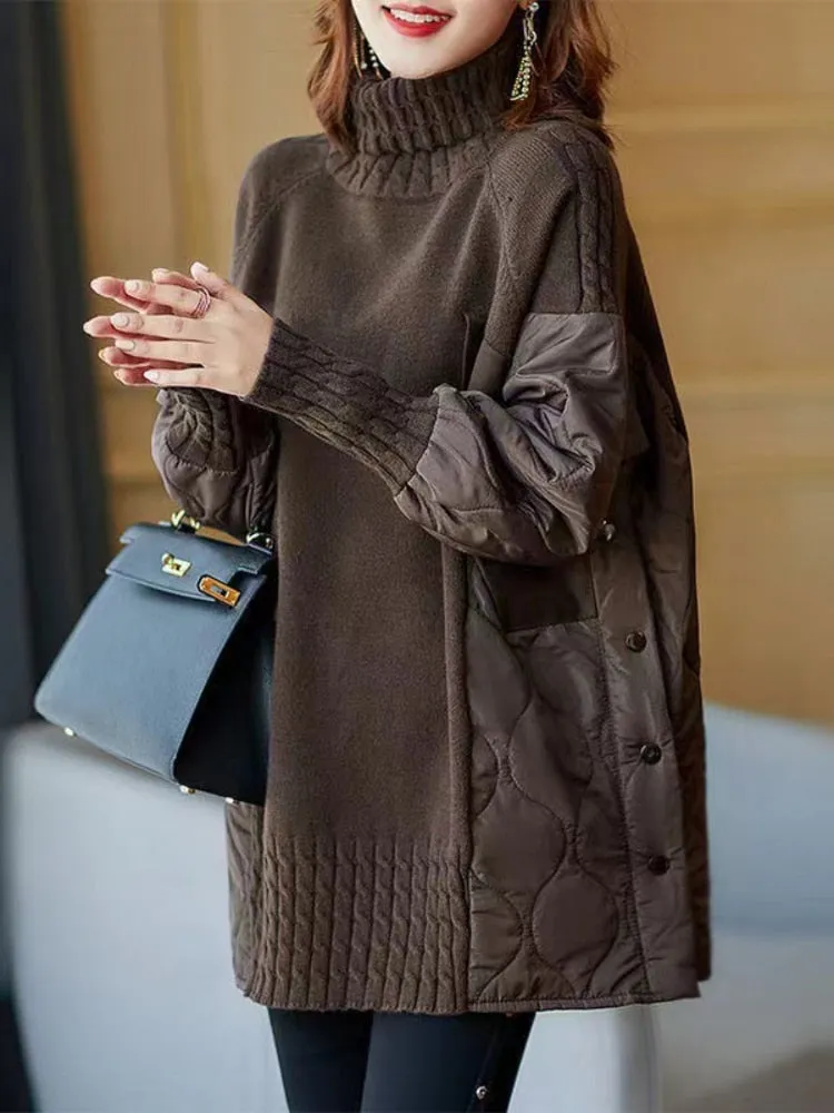 Long Sleeve Turtleneck Korean Sweaters Tops Fashion Loose Women's Sweater Pullovers