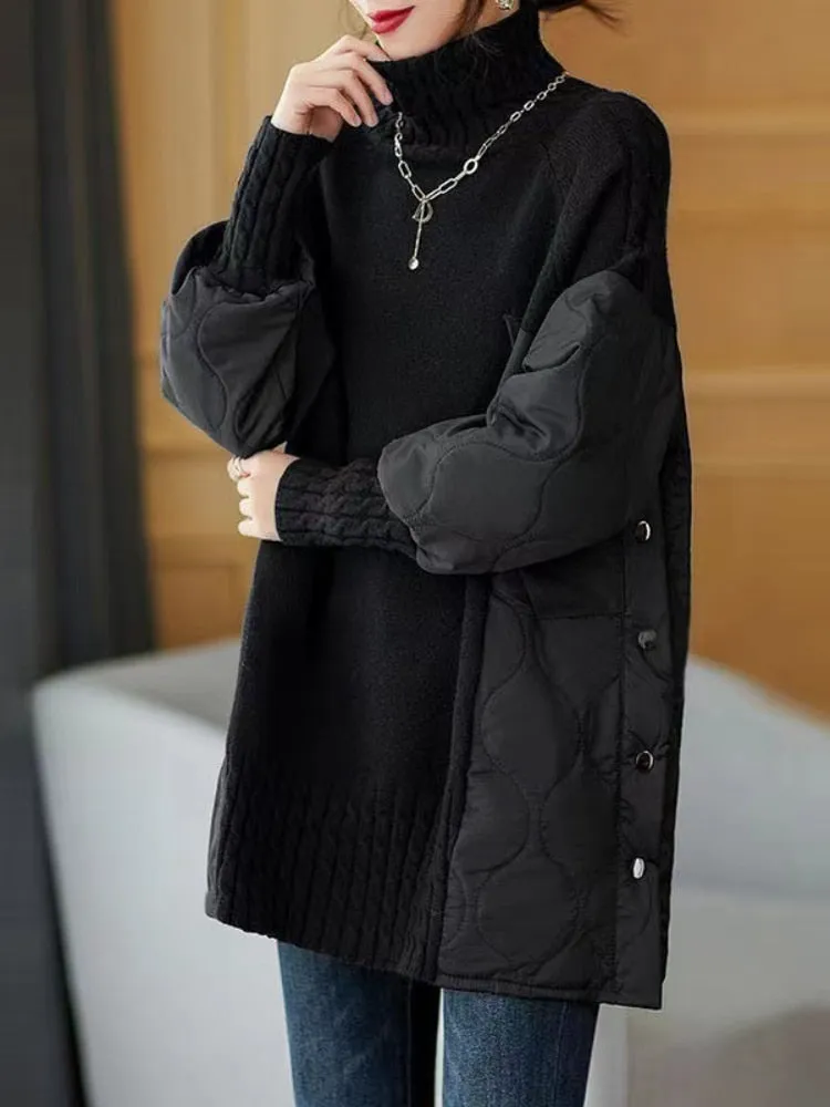 Long Sleeve Turtleneck Korean Sweaters Tops Fashion Loose Women's Sweater Pullovers