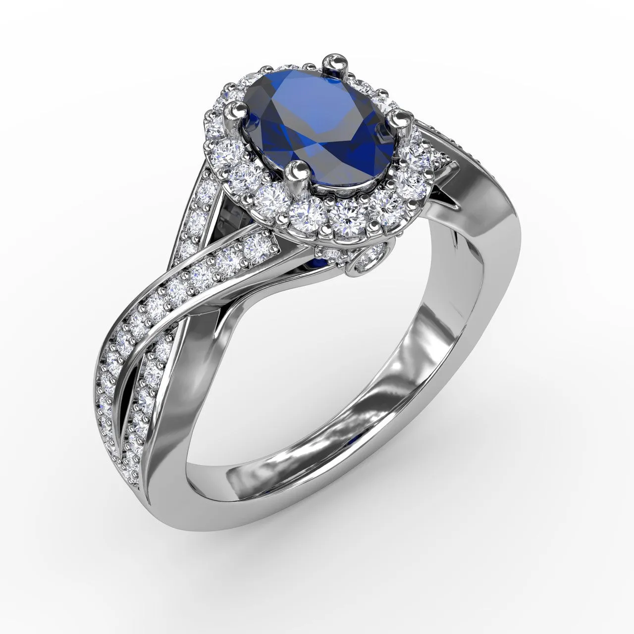 Look of Love Sapphire and Diamond Criss-Cross Ring