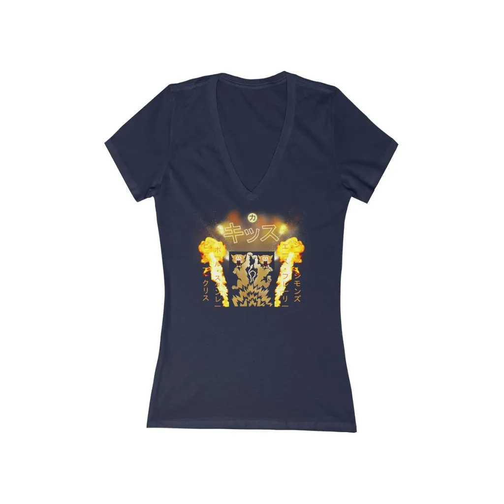 Love Gun Riser Women's Jersey Short Sleeve Deep V-Neck Tee