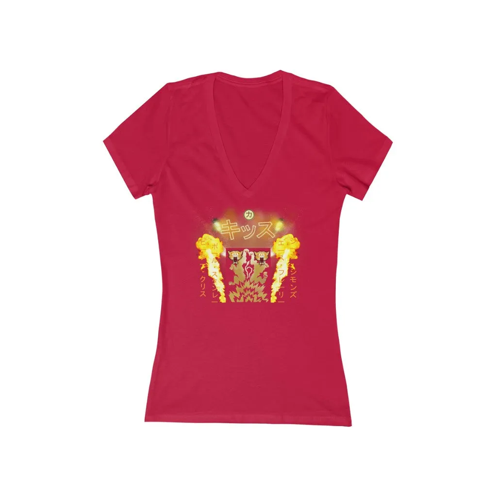 Love Gun Riser Women's Jersey Short Sleeve Deep V-Neck Tee