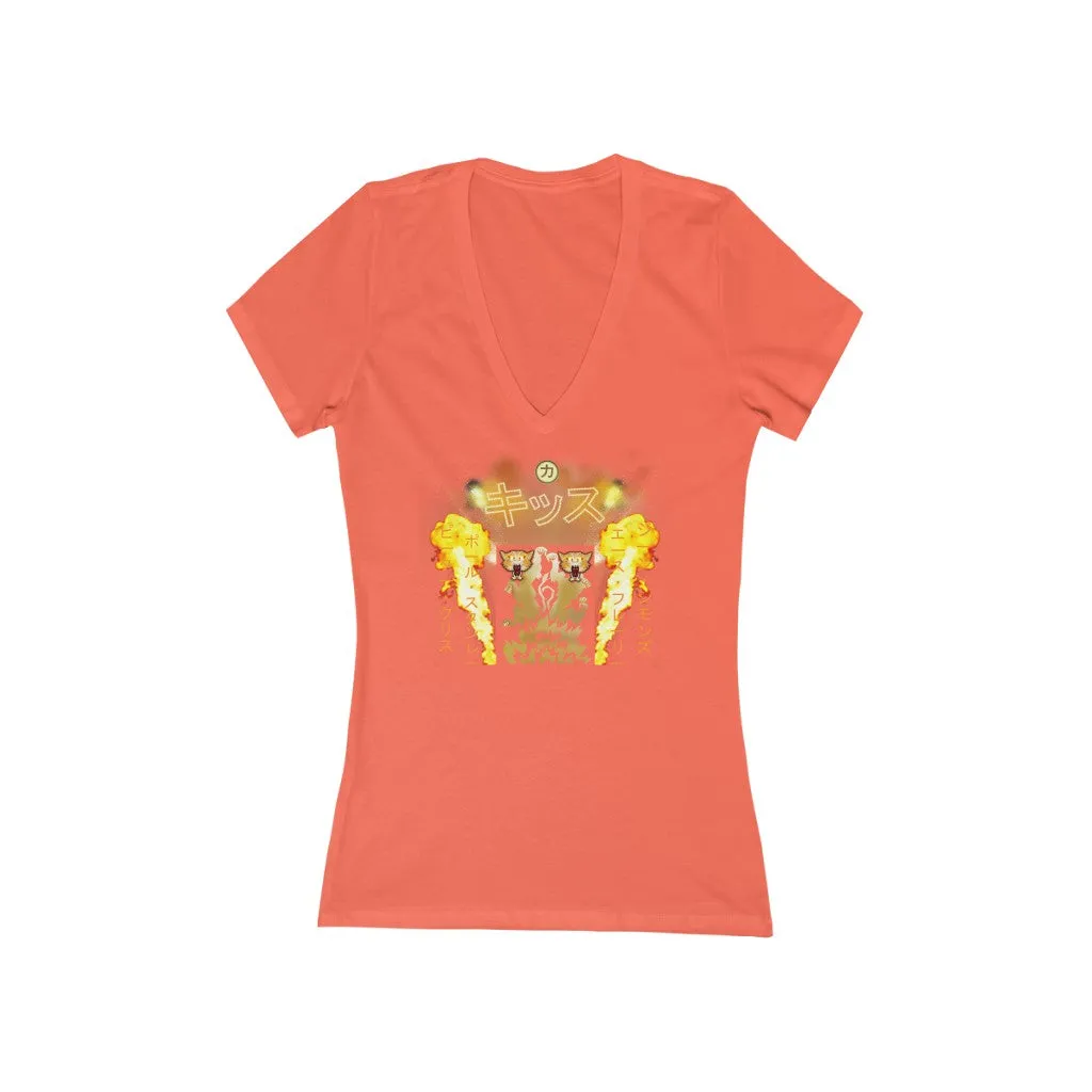 Love Gun Riser Women's Jersey Short Sleeve Deep V-Neck Tee