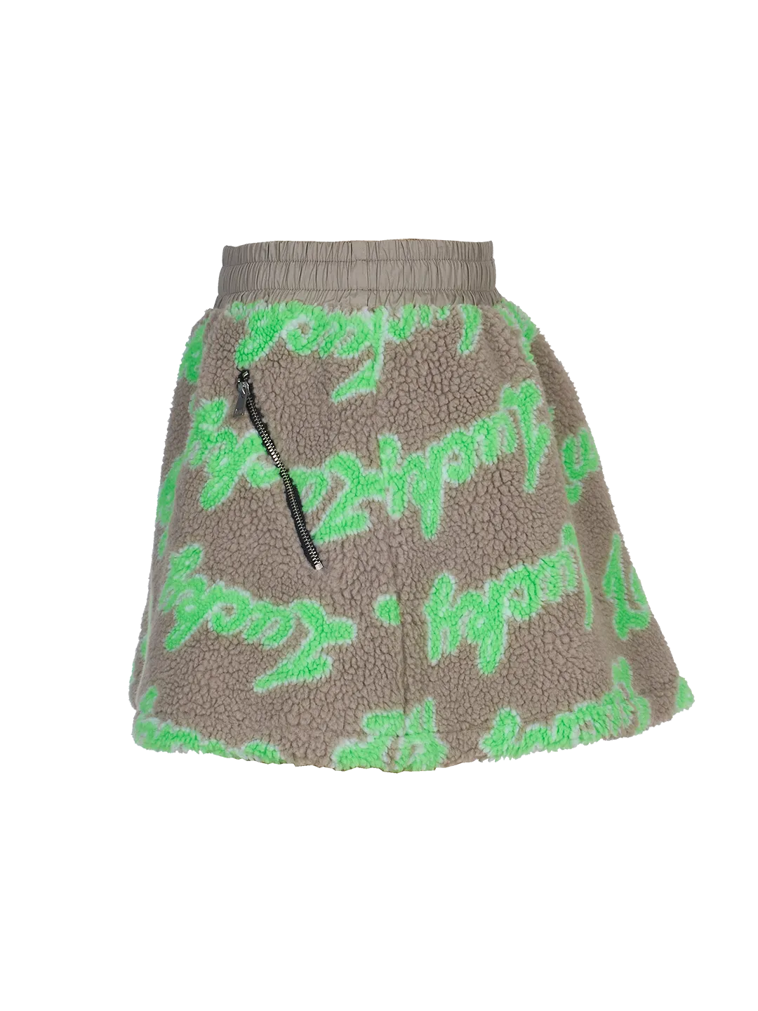 Lucky-print Fleece Mini-skirt