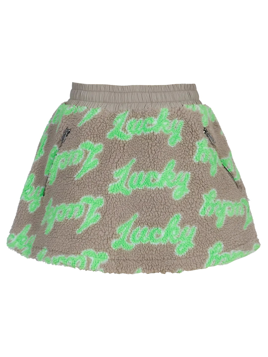 Lucky-print Fleece Mini-skirt