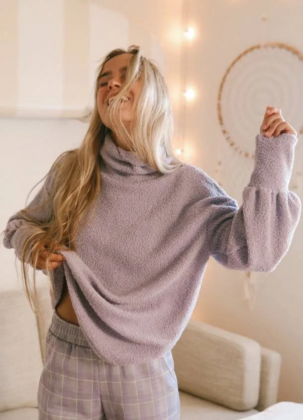 Lucy Lavender Sherpa Sweater