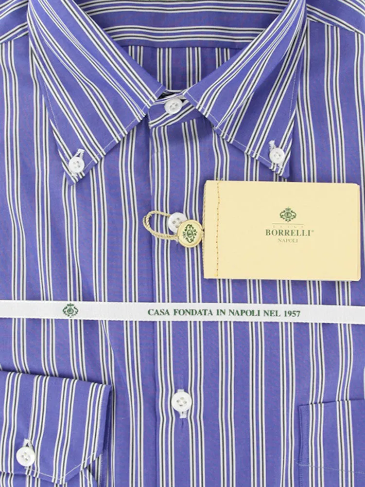 Luigi Borrelli Blue Shirt – Size: 15.5 US / 39 EU