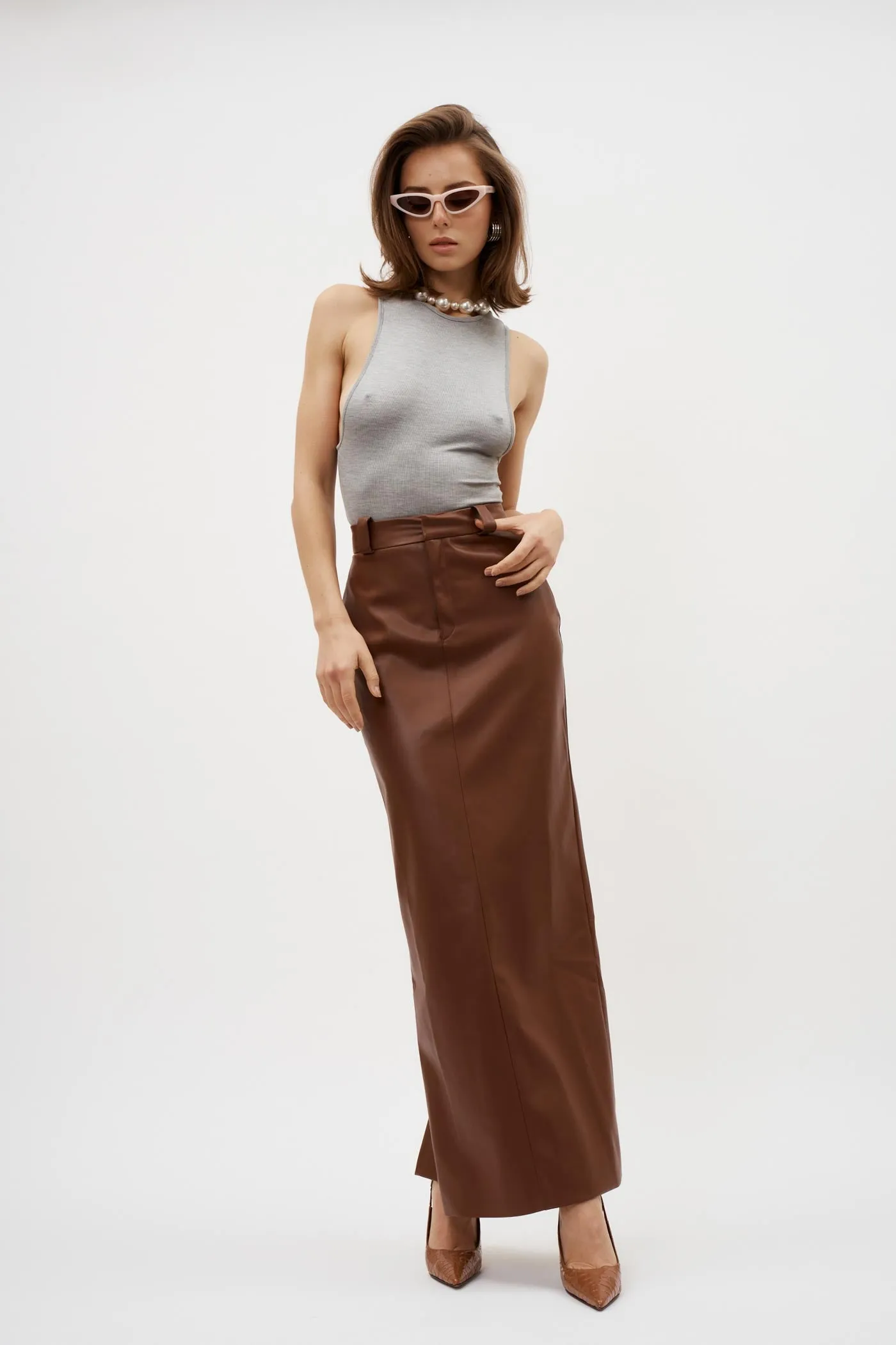 Luna Silhouette Maroon Skirt