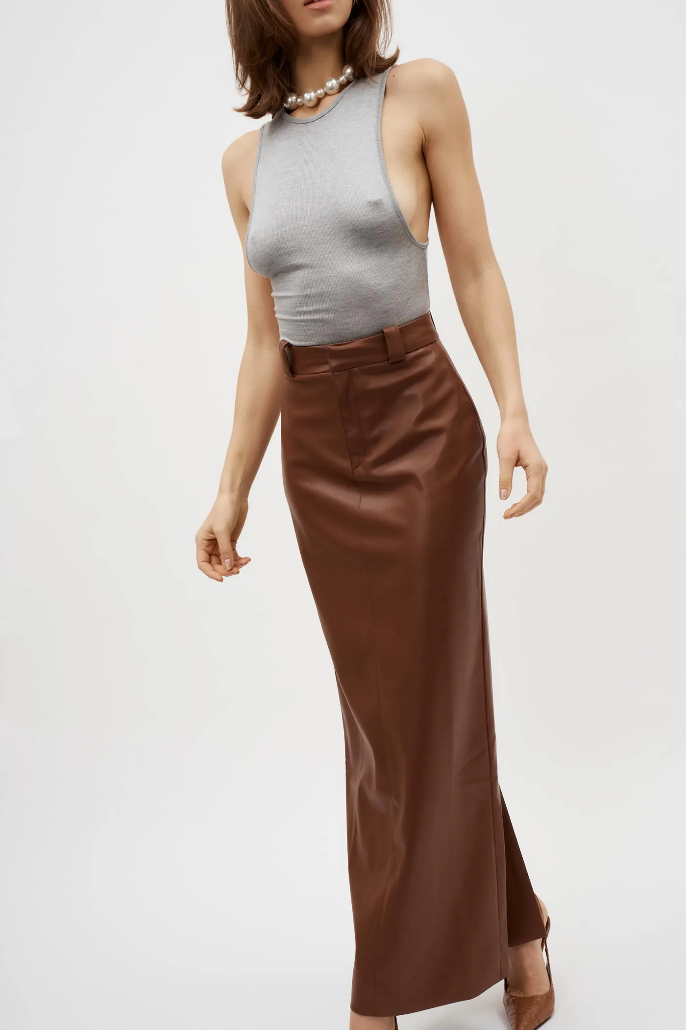 Luna Silhouette Maroon Skirt