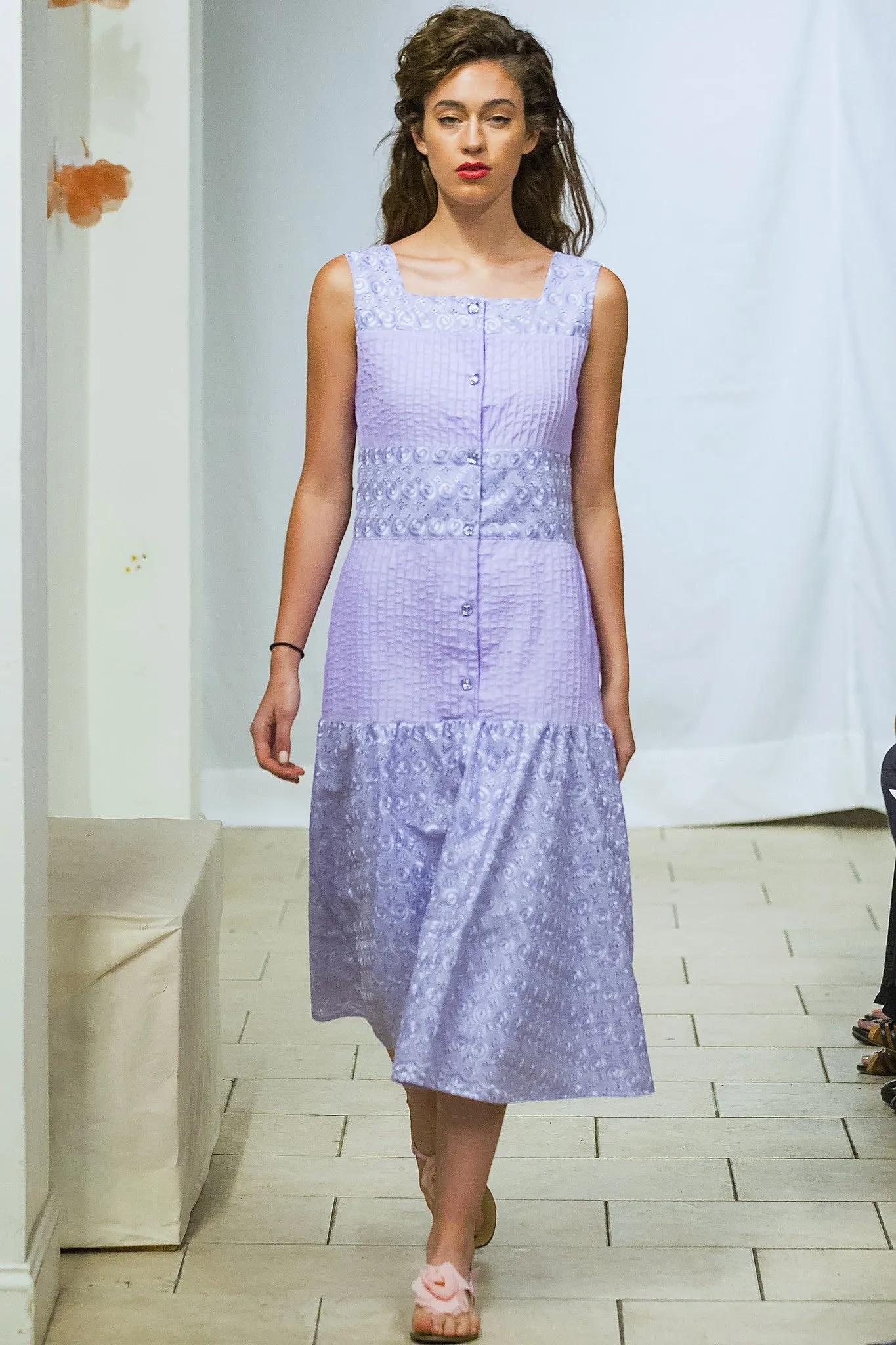 Made in NYC: Pintuck Sleeveless Fit & Flare Dress Style 148