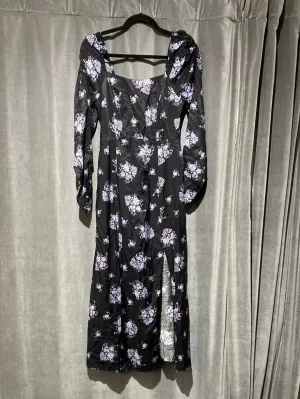 Maeve Long Sleeve Black and Lavender Floral Maxi Dress