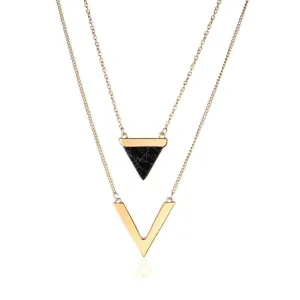 Marble Chevron Double Layer Necklace Marble Chevron Necklace
