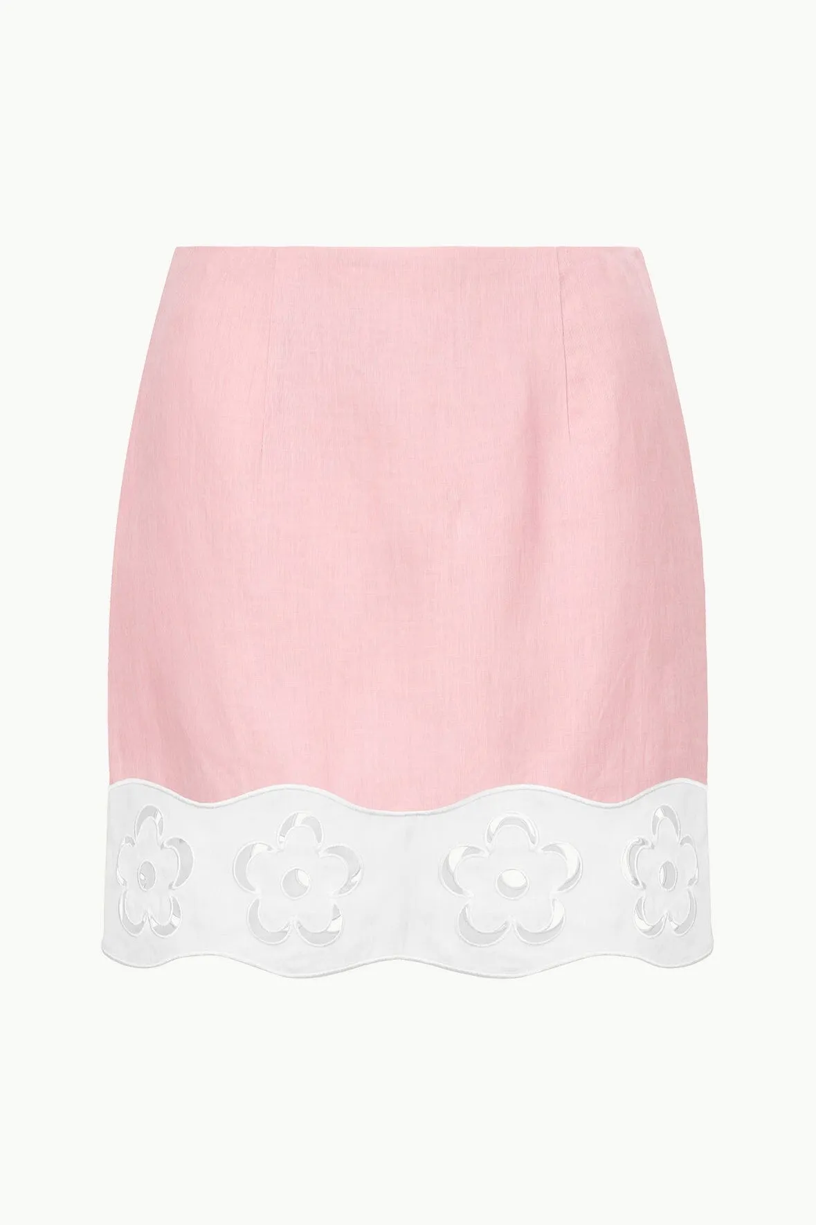 Margaux Linen Skirt - Faded Blush White