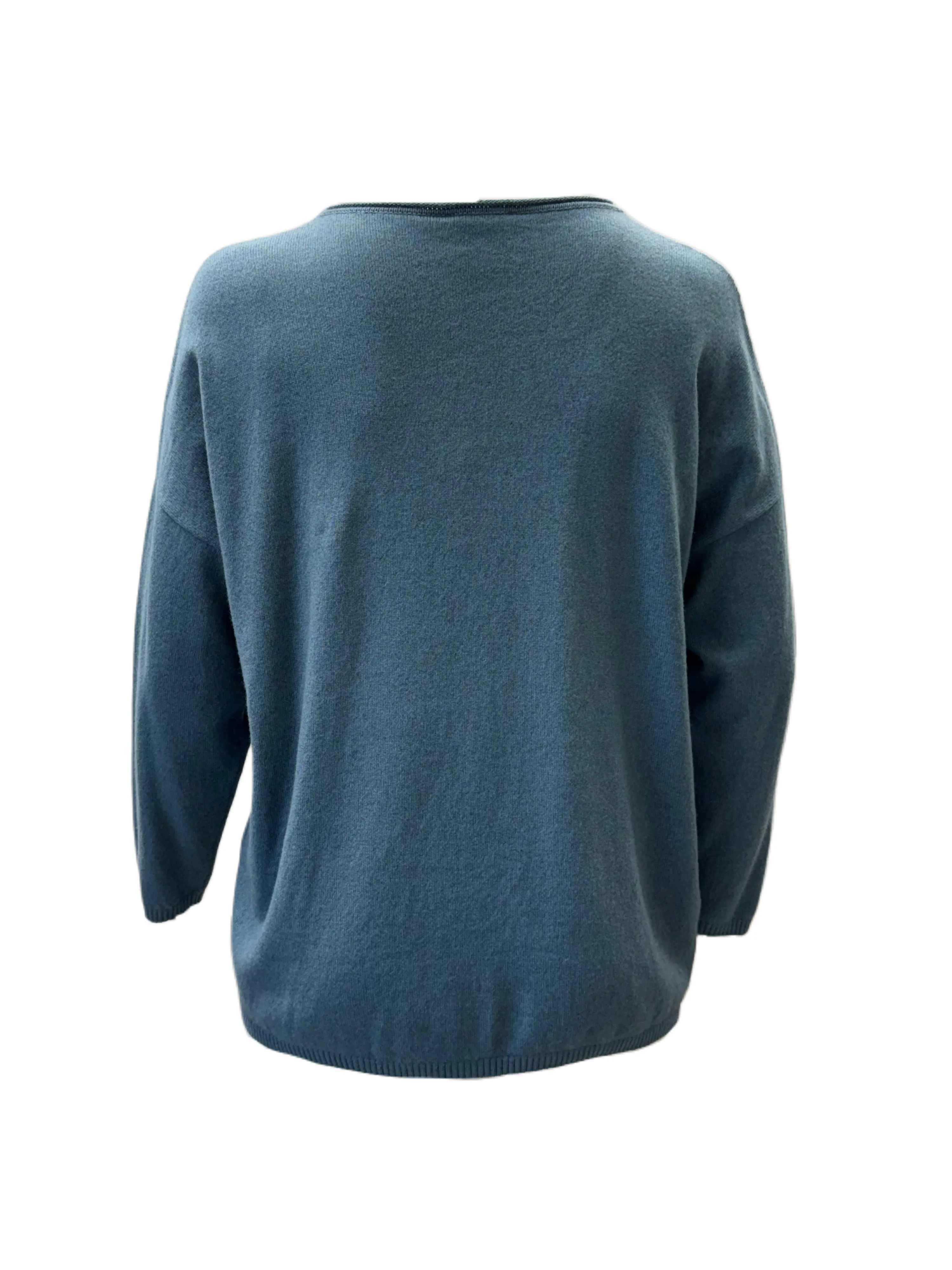Marina Rinaldi Women's Blue Albatros Pullover Sweater NWT