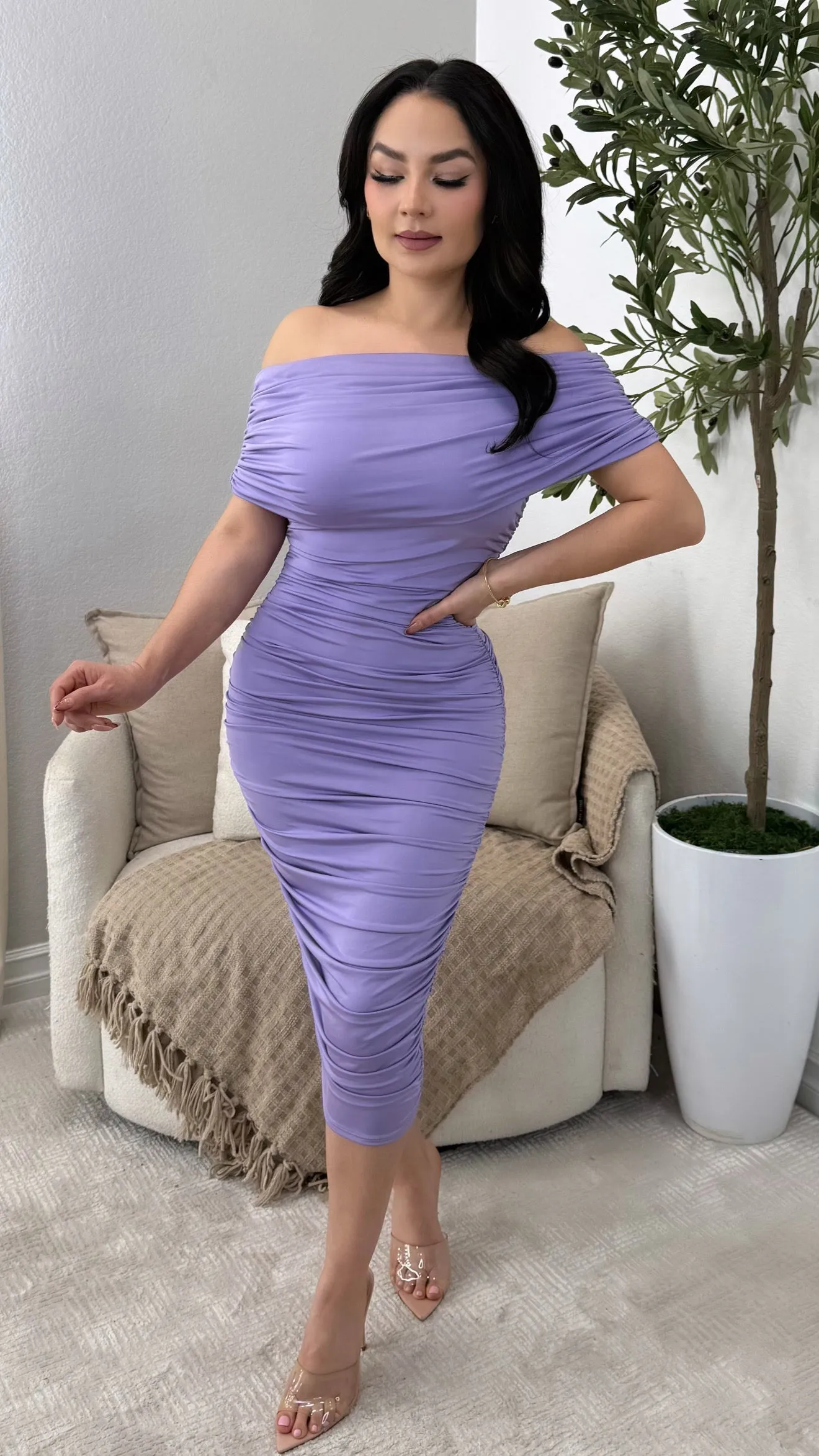 MARLENE LILAC DRESS