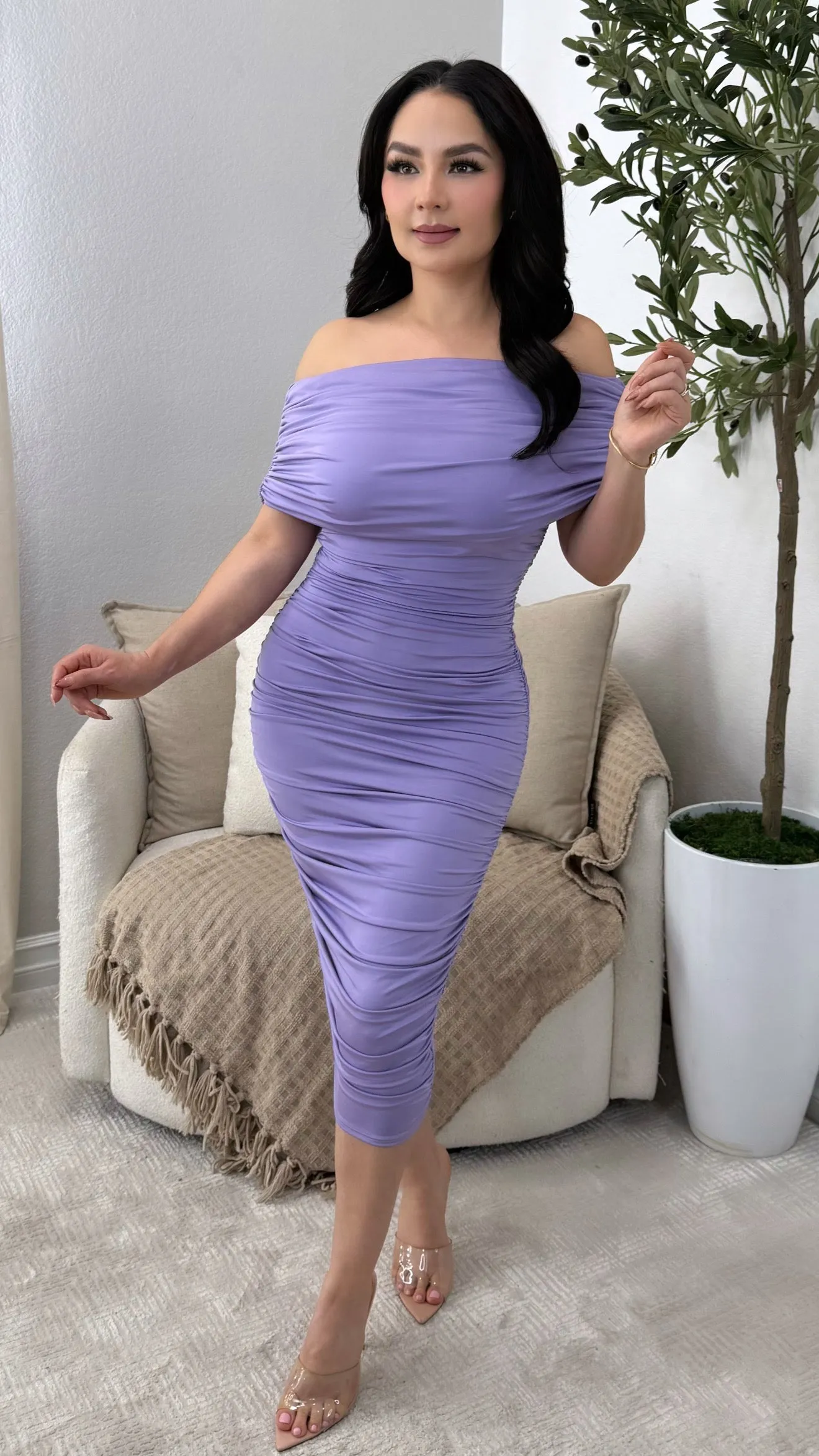 MARLENE LILAC DRESS