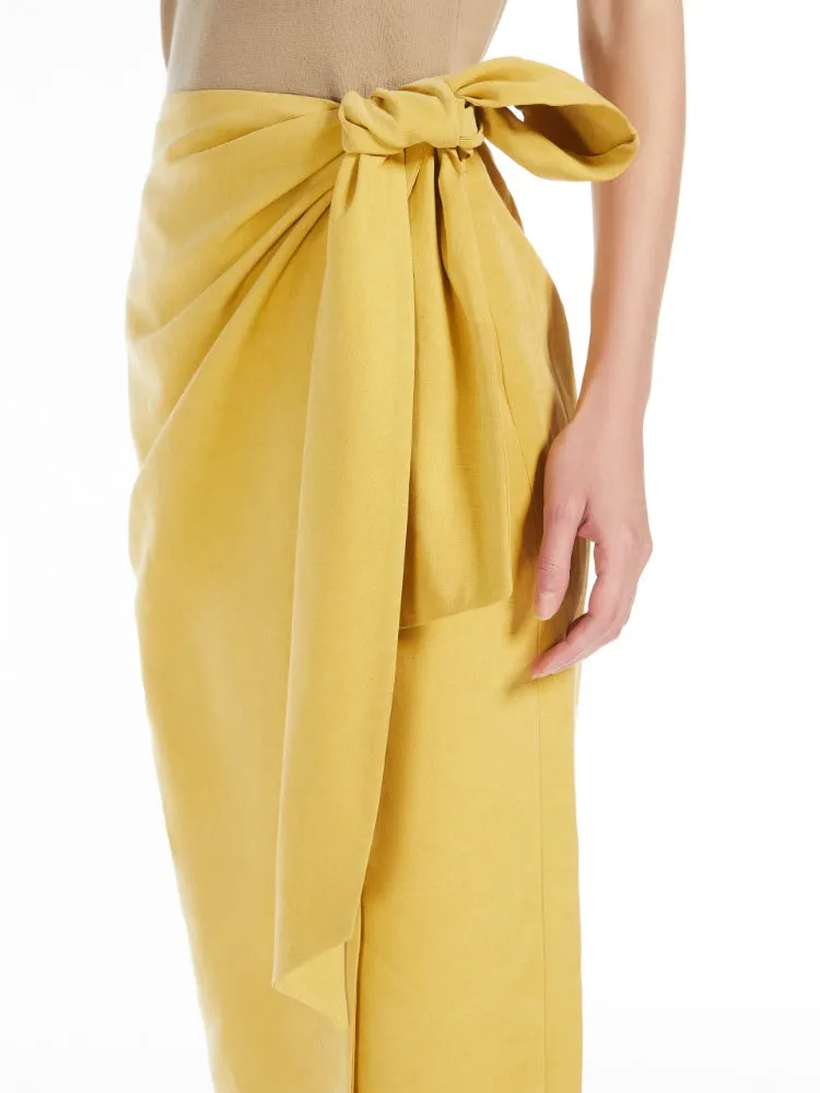 MAX MARA Linen and Silk Twill Skirt