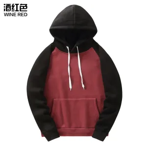 Men Color Block Sports Hooded Sweaters
