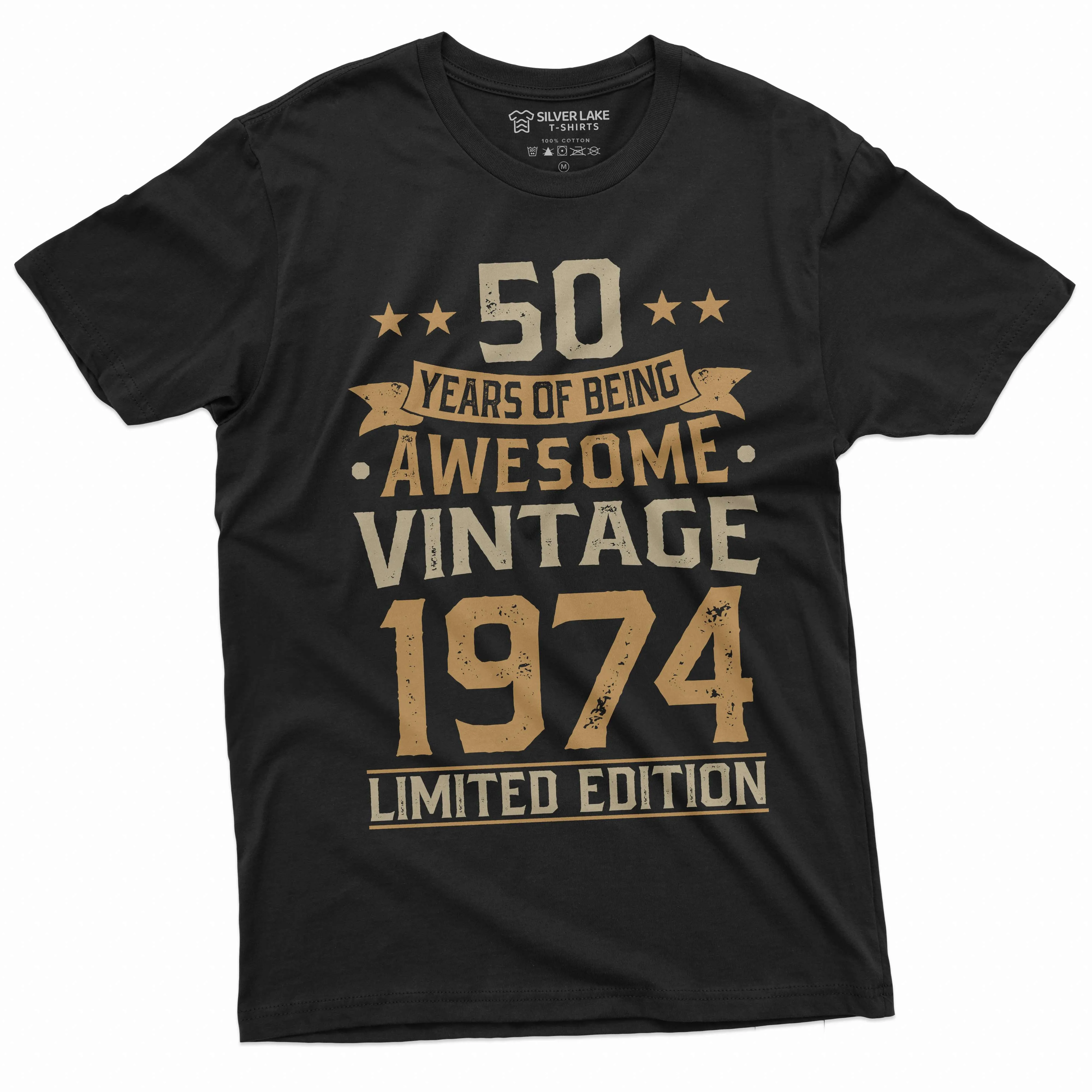 Men's 50 years of being awesome custom add your year T-shirt Birthday unique customizable tee