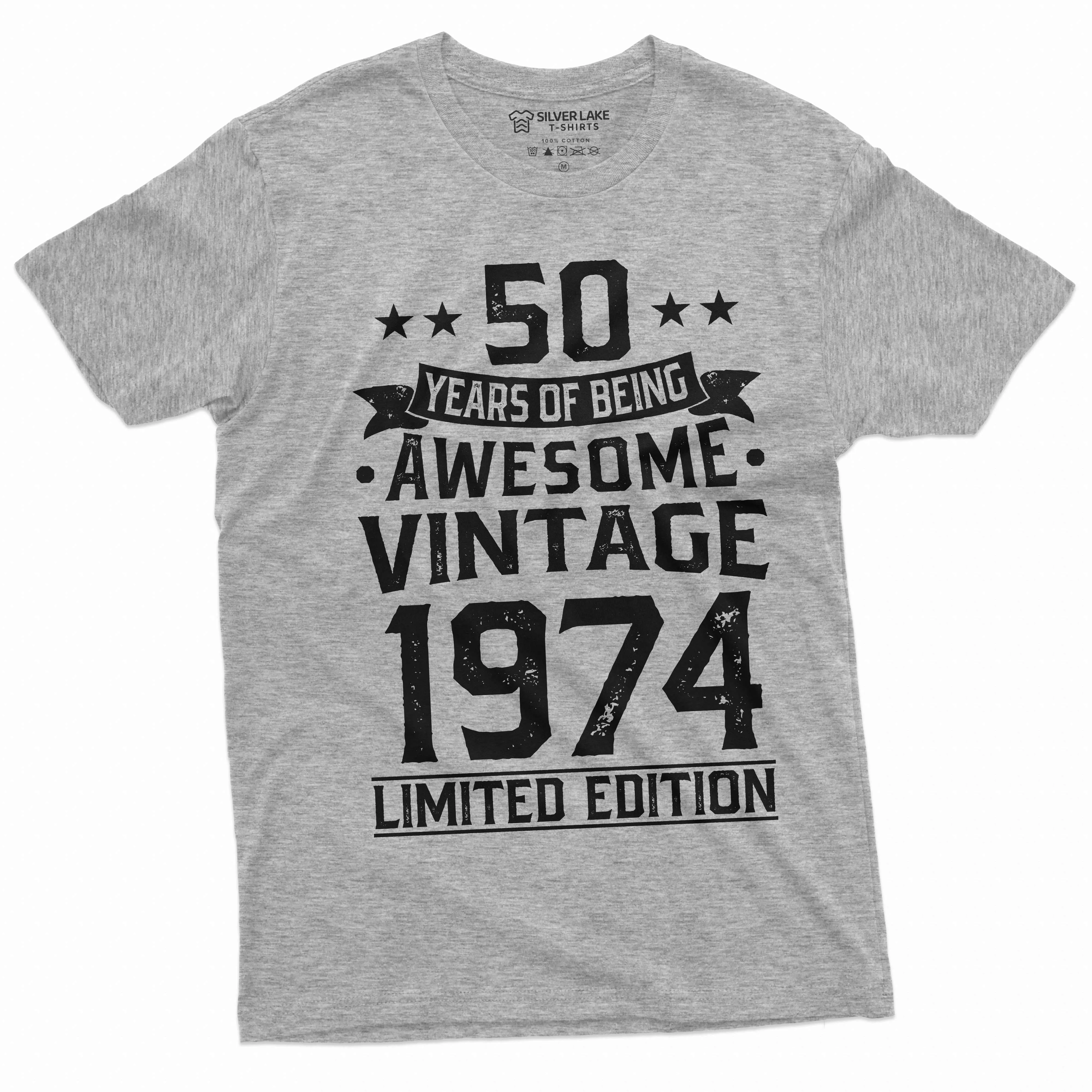 Men's 50 years of being awesome custom add your year T-shirt Birthday unique customizable tee