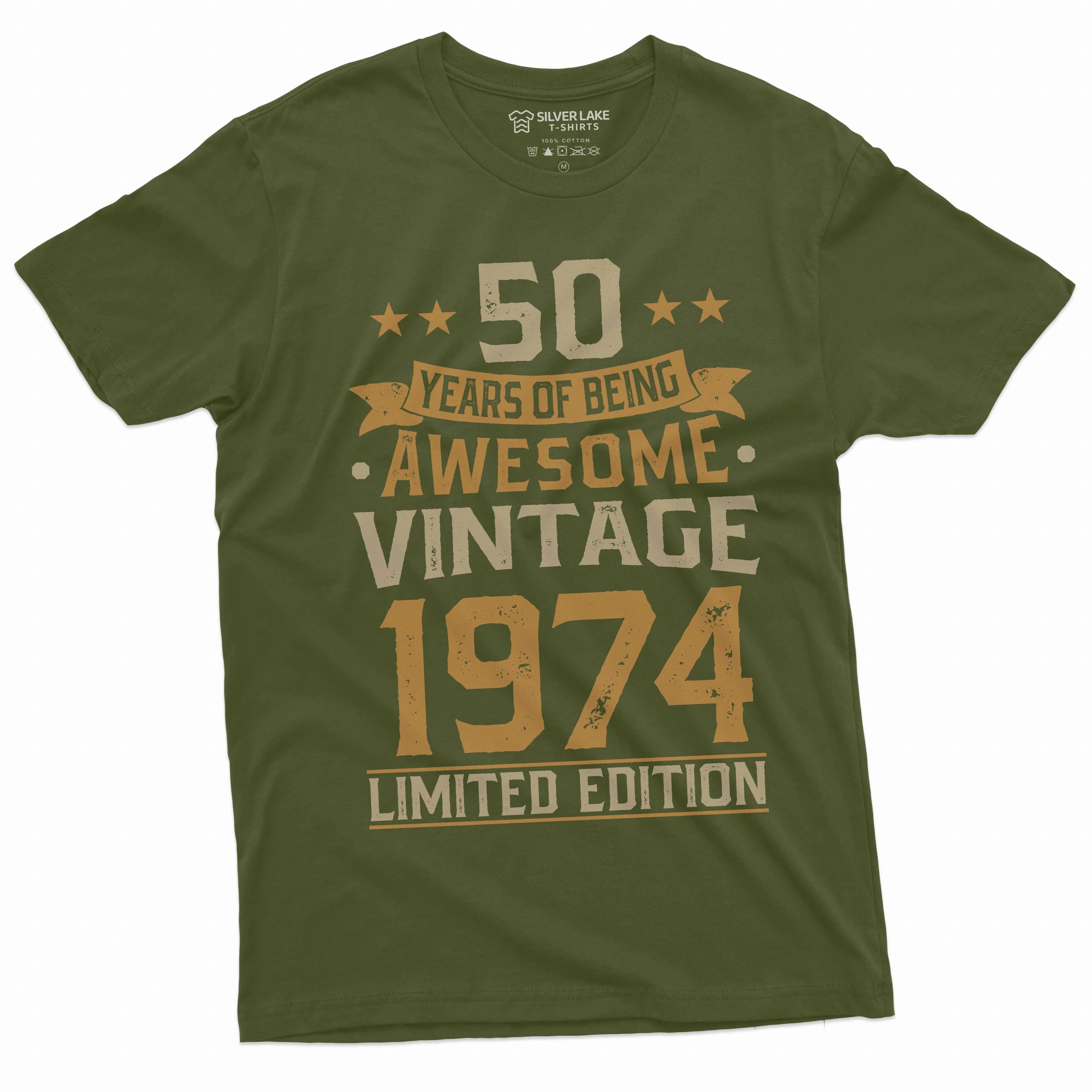 Men's 50 years of being awesome custom add your year T-shirt Birthday unique customizable tee