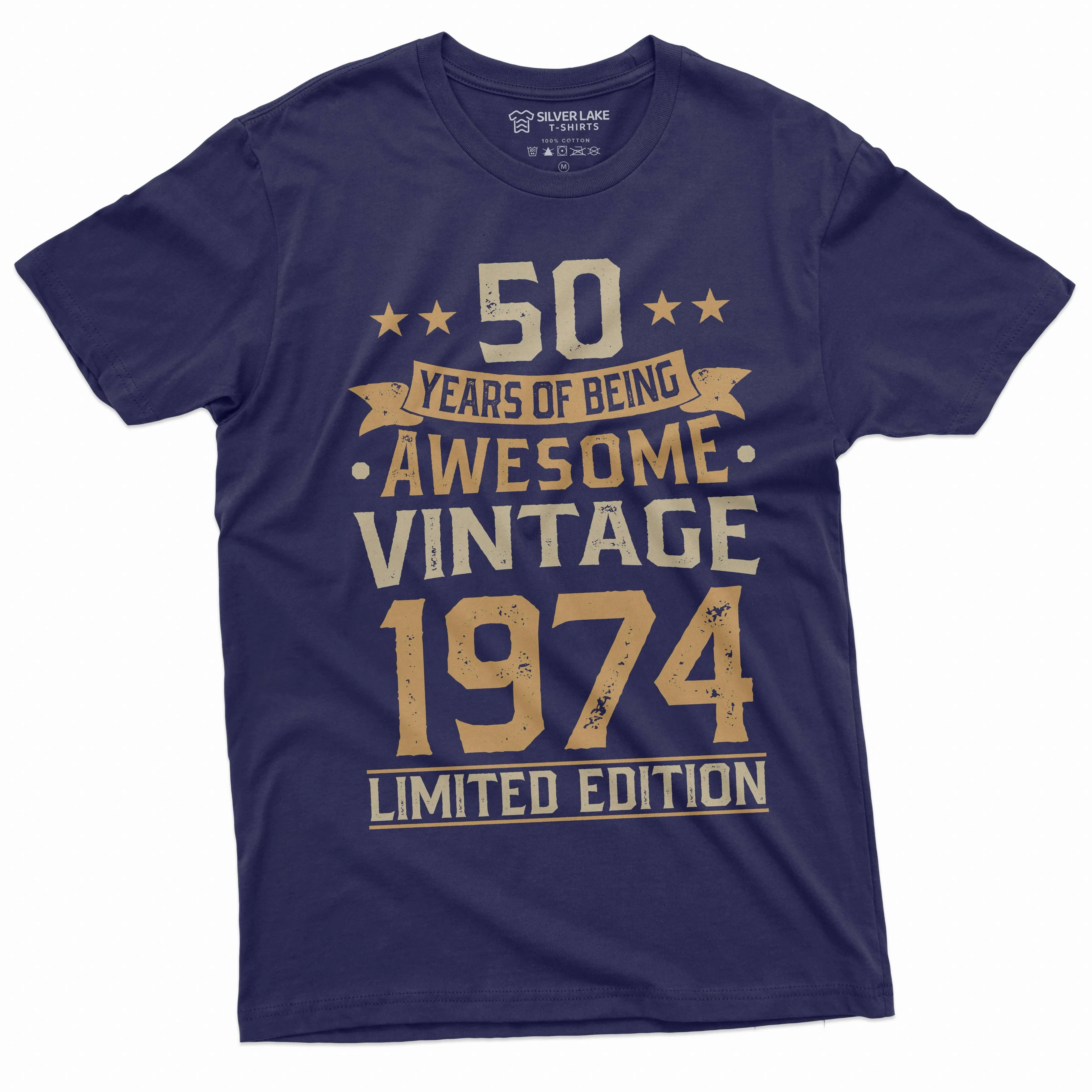 Men's 50 years of being awesome custom add your year T-shirt Birthday unique customizable tee