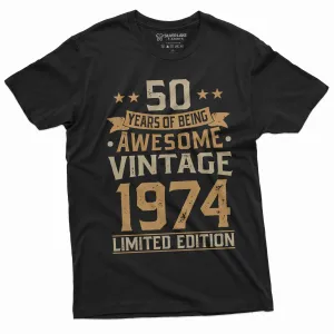 Men's 50 years of being awesome custom add your year T-shirt Birthday unique customizable tee