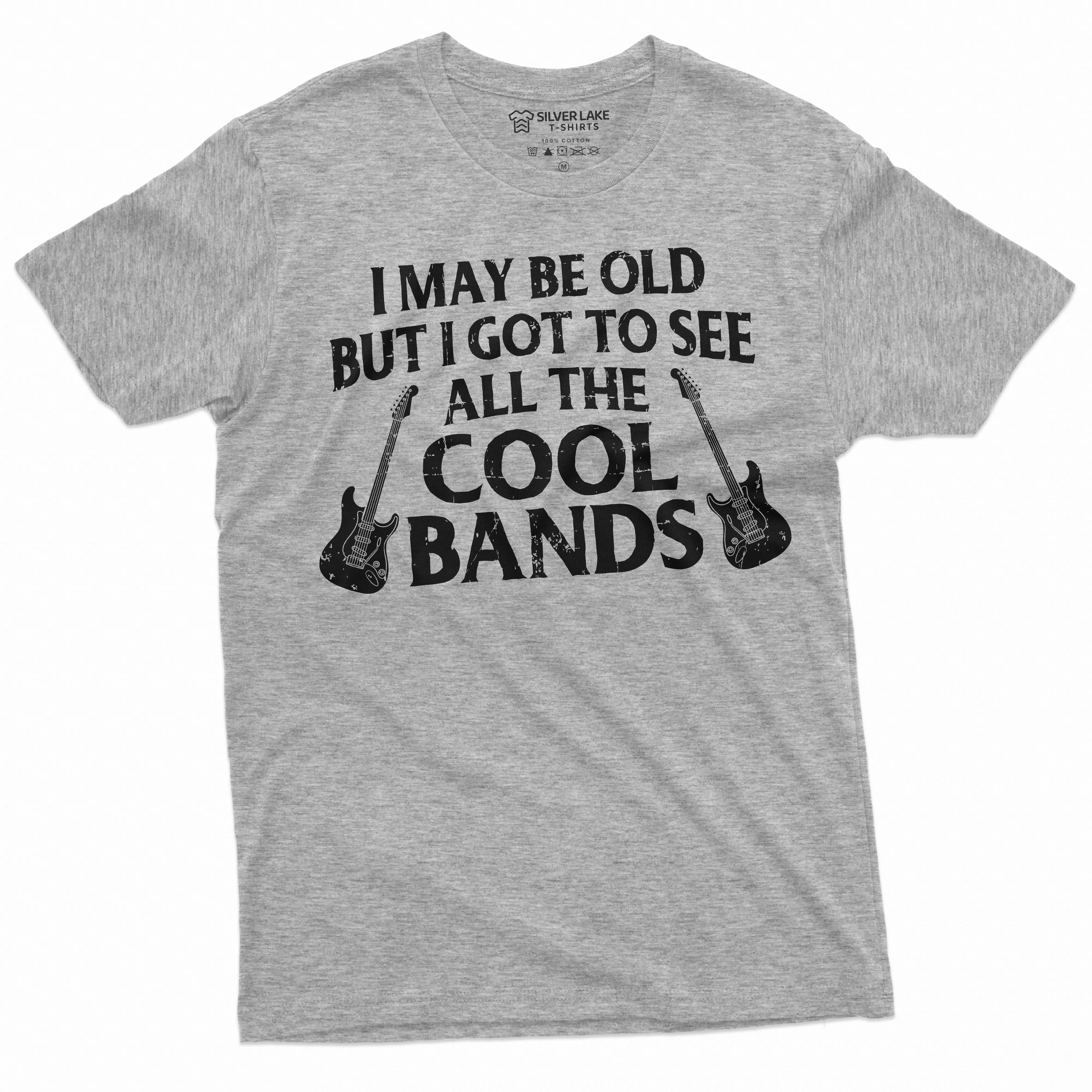 Men's Funny Music T-shirt cool bands 90s 80s 70s Rock Tee Shirt Guitar TShirt