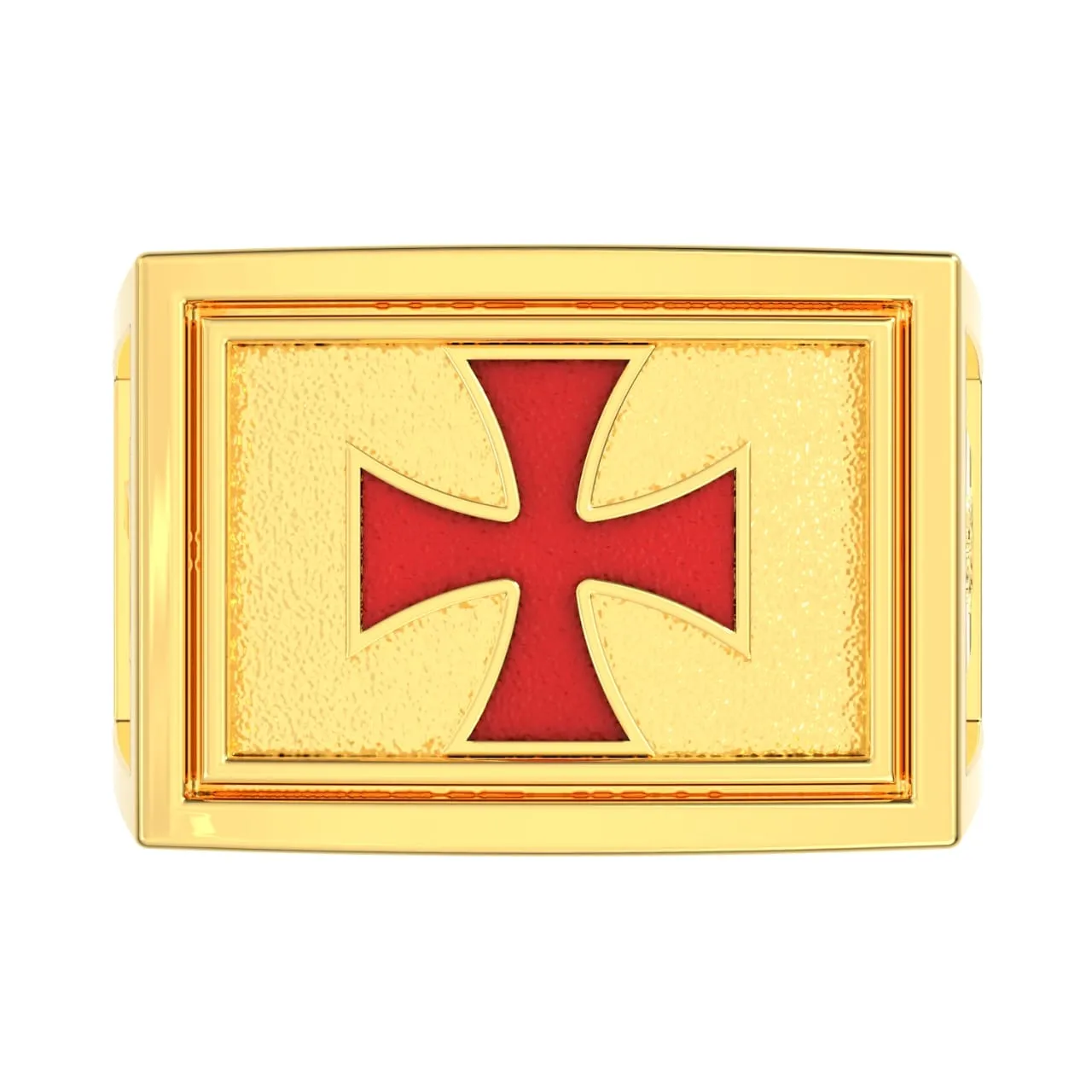 Men's Heavy Solid 10K or 14K Yellow Gold Knights Templar Ring Band