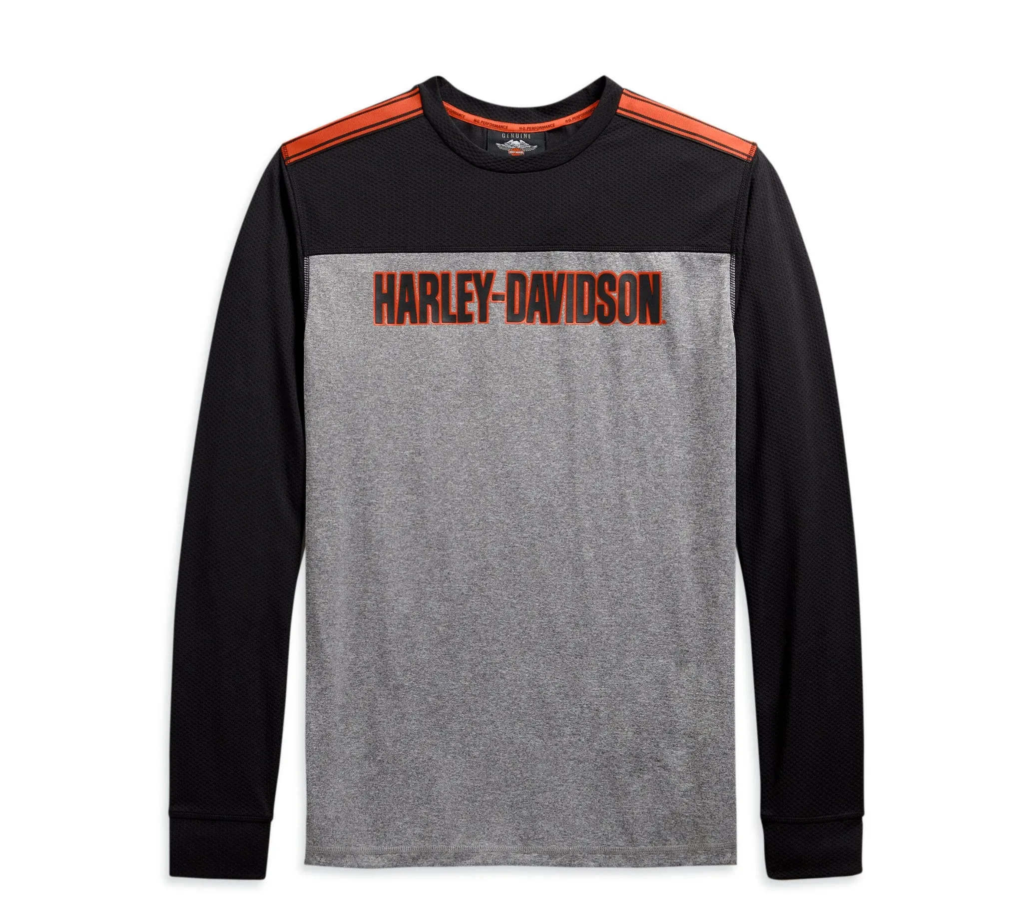 Men's Performance Micro Mesh Long Sleeve Colorblock Tee - Grey