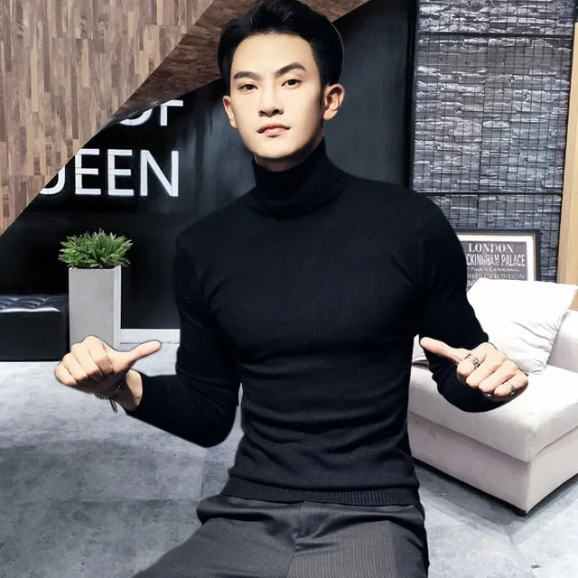 Men's Sweaters /  Turtleneck Collar Winter Knitted Male Sweaters