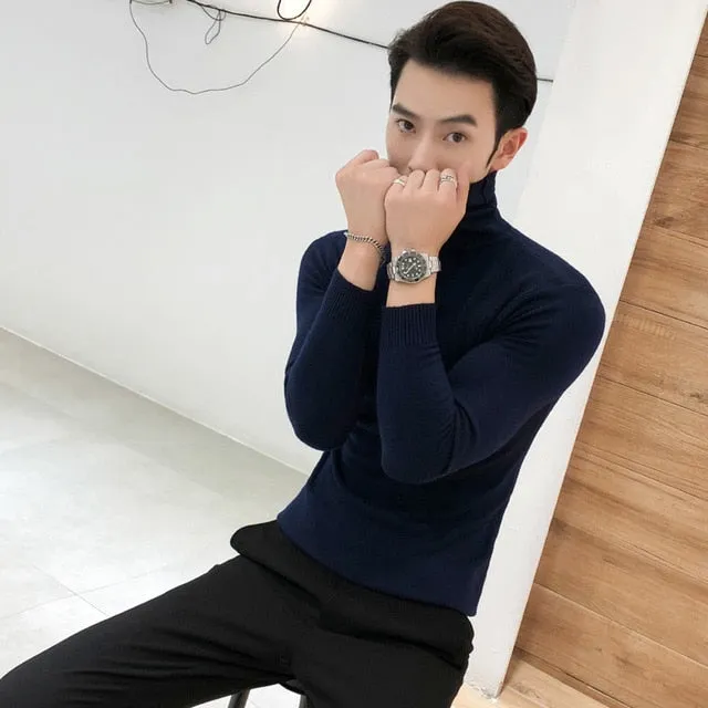 Men's Sweaters /  Turtleneck Collar Winter Knitted Male Sweaters
