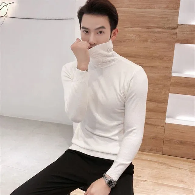 Men's Sweaters /  Turtleneck Collar Winter Knitted Male Sweaters