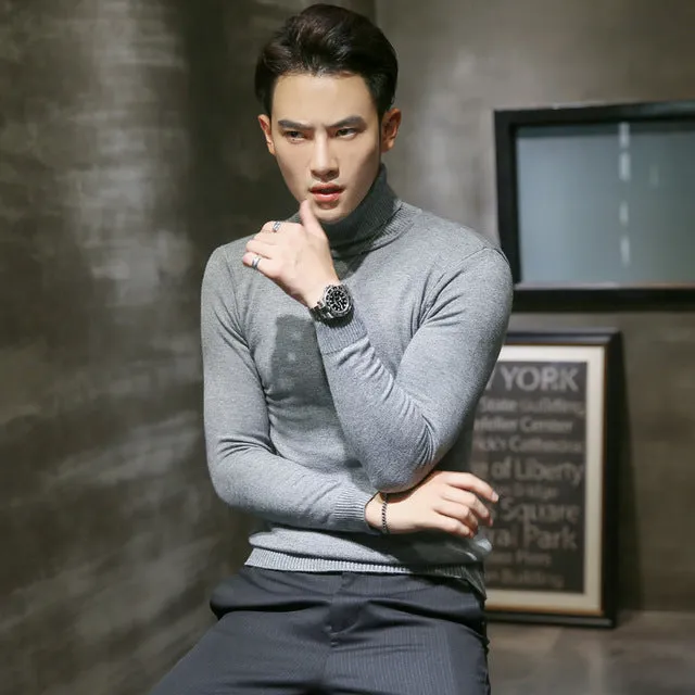 Men's Sweaters /  Turtleneck Collar Winter Knitted Male Sweaters