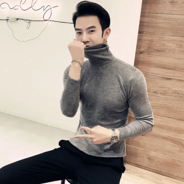 Men's Sweaters /  Turtleneck Collar Winter Knitted Male Sweaters