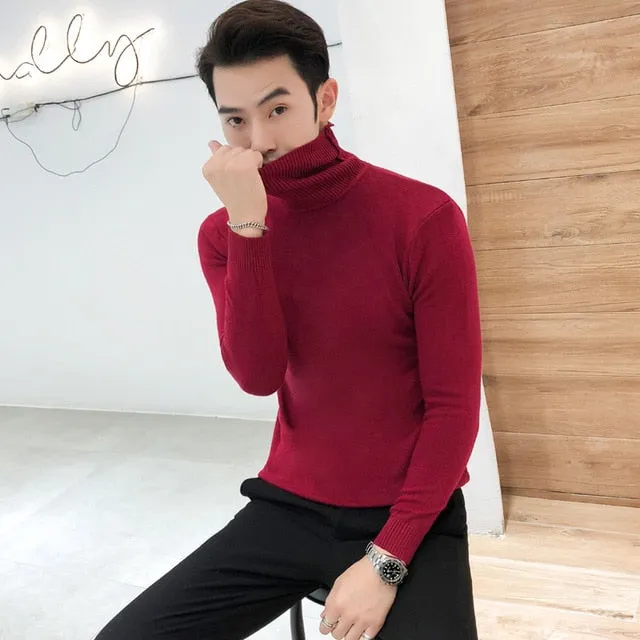 Men's Sweaters /  Turtleneck Collar Winter Knitted Male Sweaters