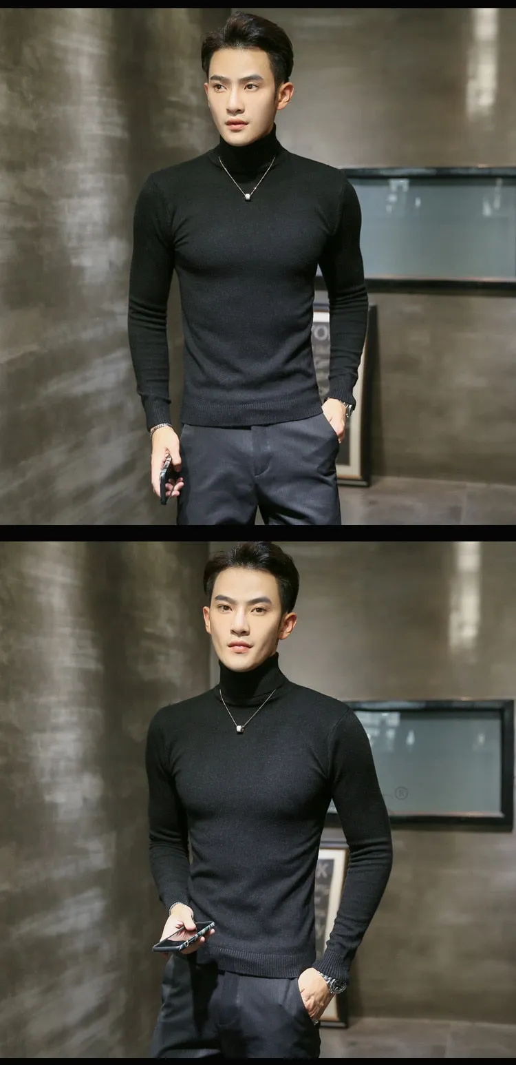 Men's Sweaters /  Turtleneck Collar Winter Knitted Male Sweaters