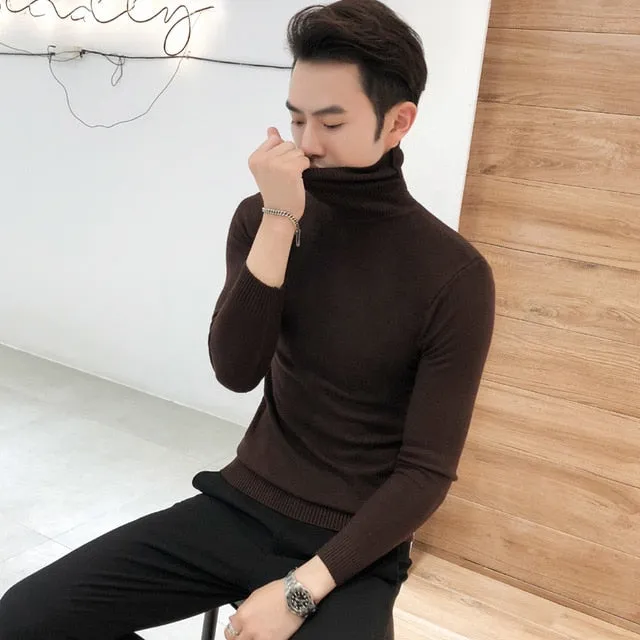 Men's Sweaters /  Turtleneck Collar Winter Knitted Male Sweaters