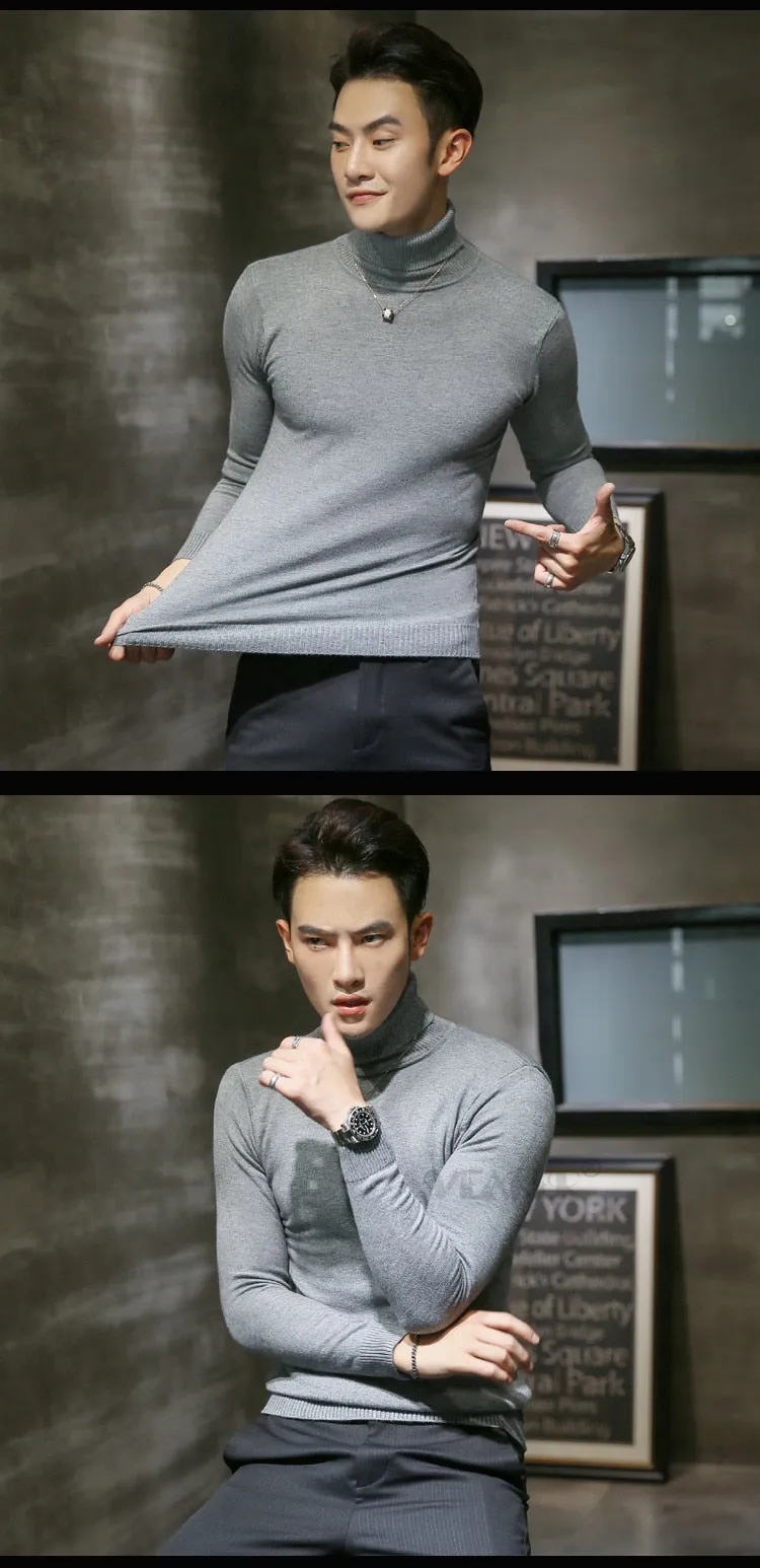 Men's Sweaters /  Turtleneck Collar Winter Knitted Male Sweaters