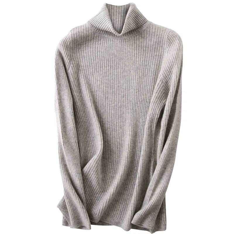 Merino Wool Turtleneck Women Sweater Autumn Winter Warm Soft Pullover Femme Cashmere