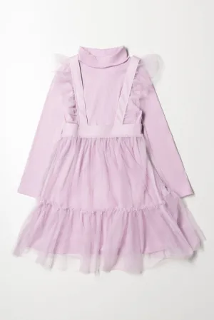Mesh Dress Set Lilac