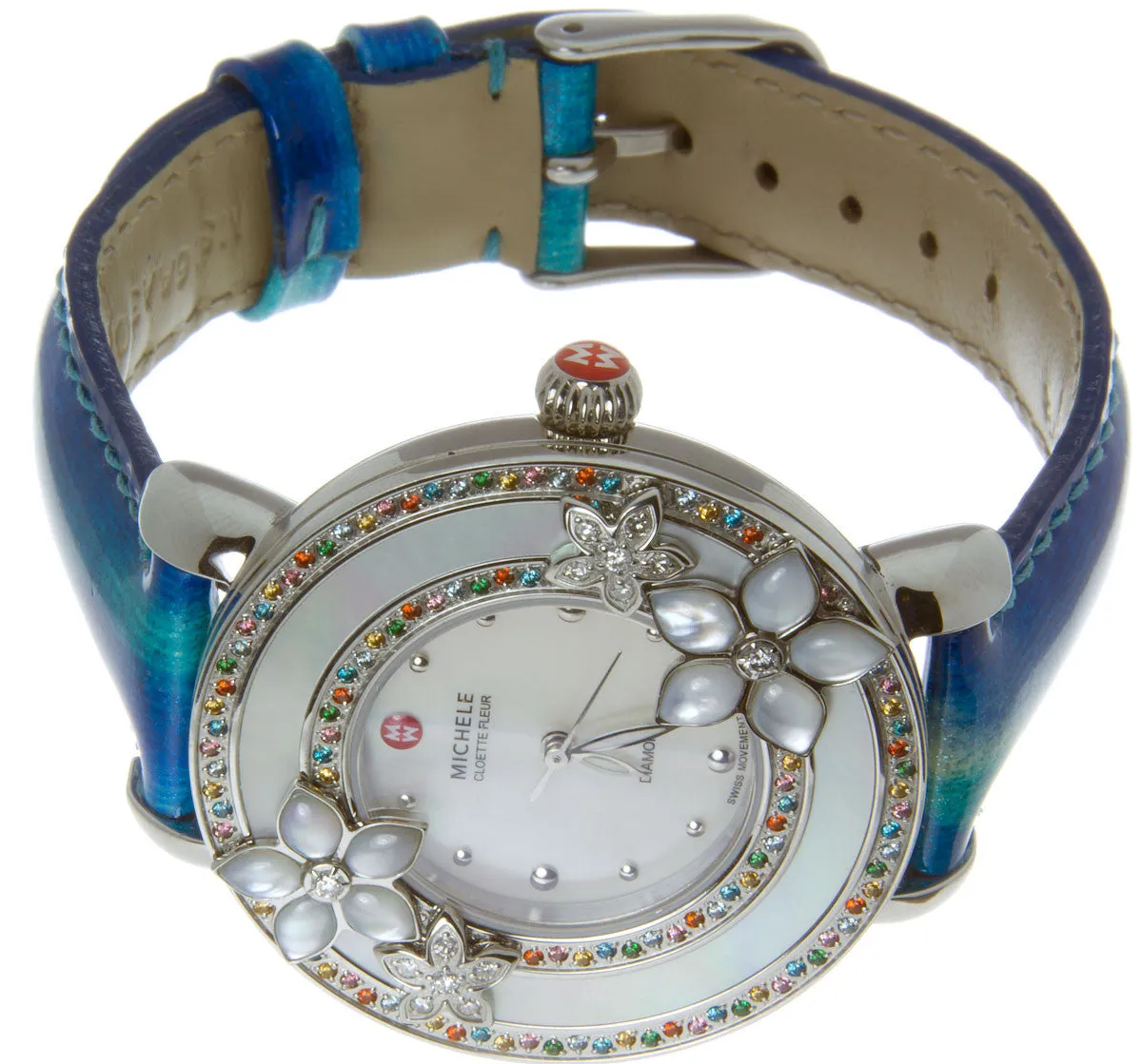 Michele Cloette Fleur Colored Stones Flower Watch