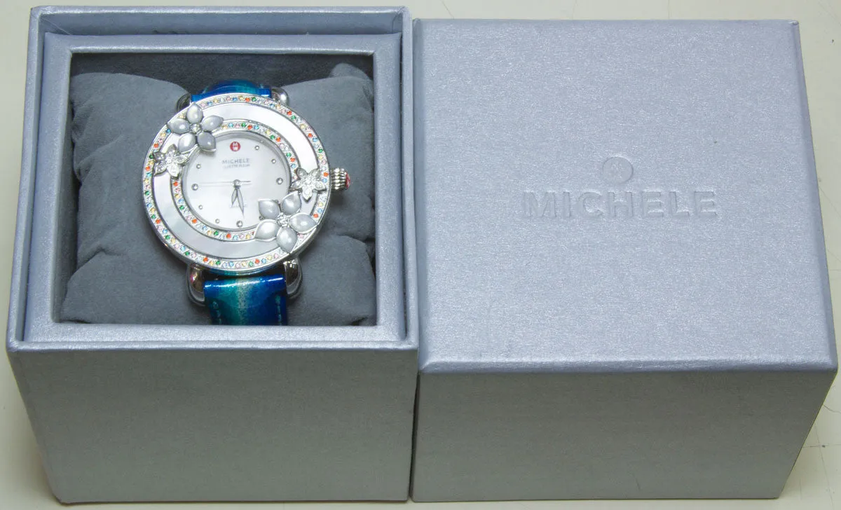 Michele Cloette Fleur Colored Stones Flower Watch