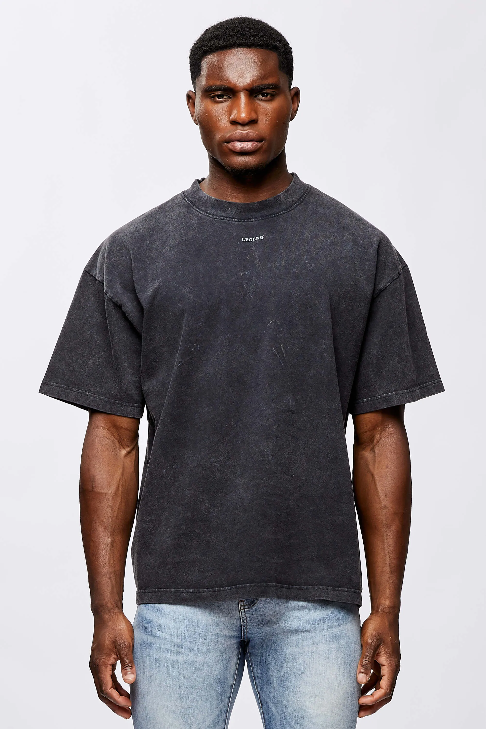 MICRO LOGO OVERSIZED T-SHIRT - WASHED GREY