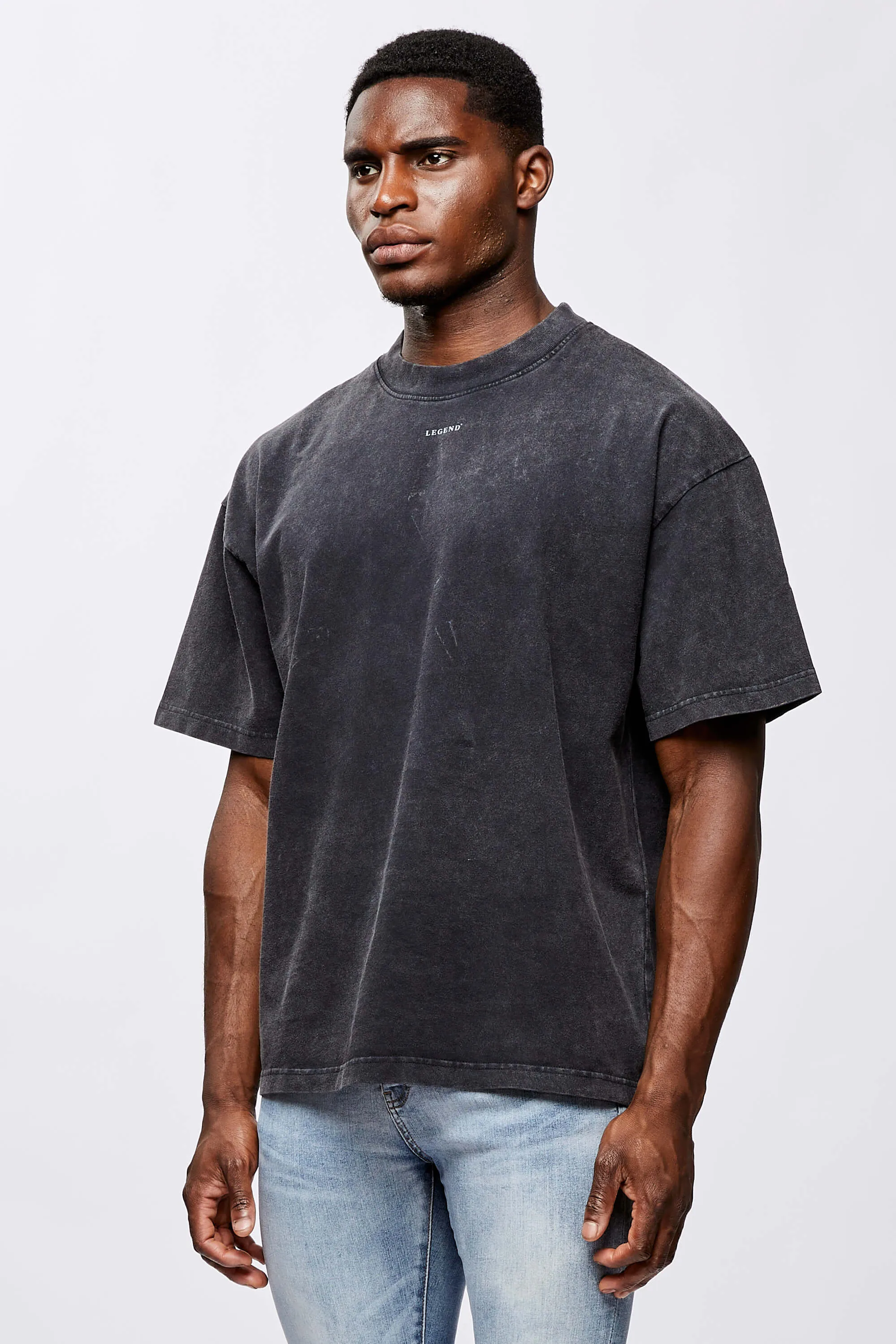 MICRO LOGO OVERSIZED T-SHIRT - WASHED GREY