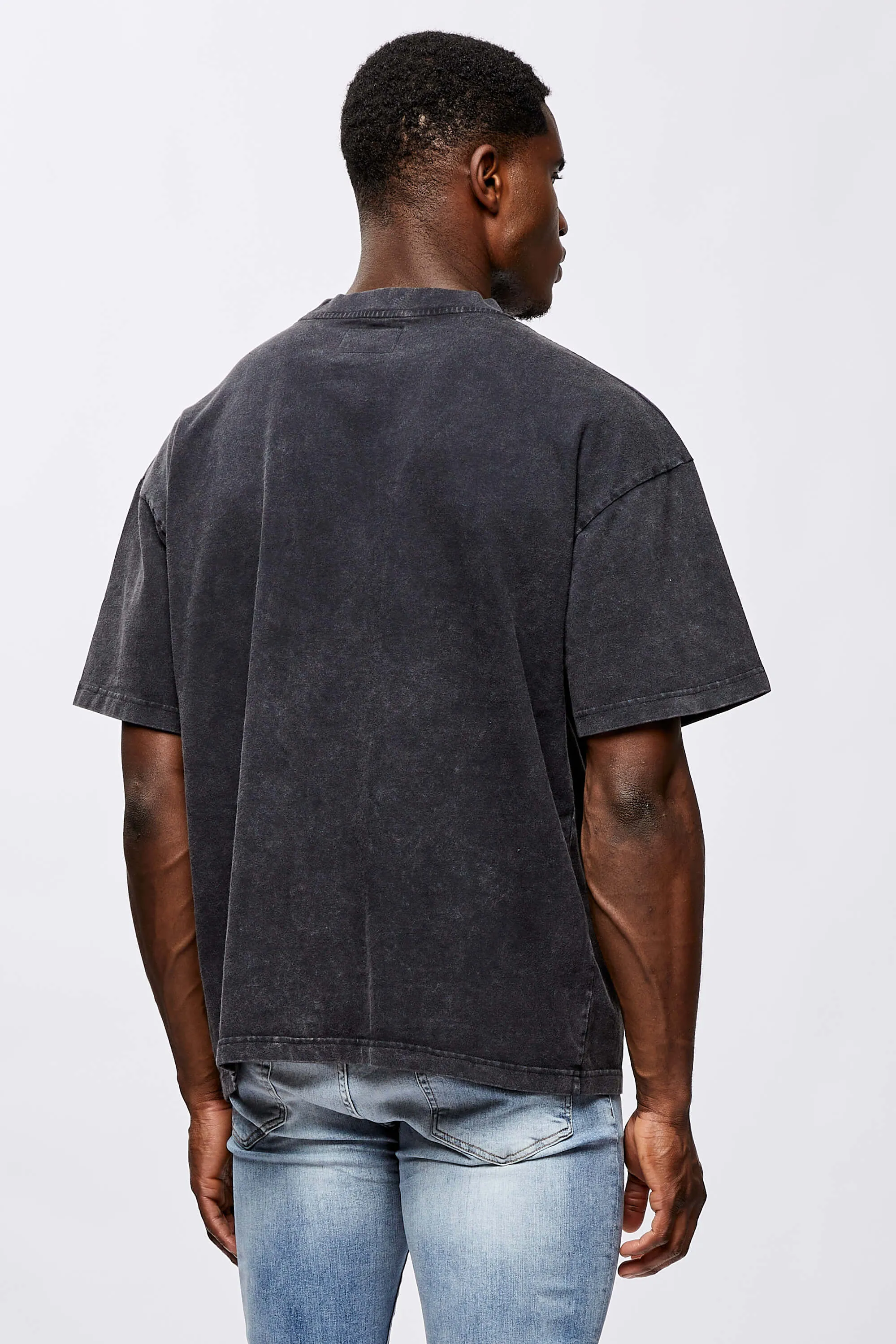 MICRO LOGO OVERSIZED T-SHIRT - WASHED GREY