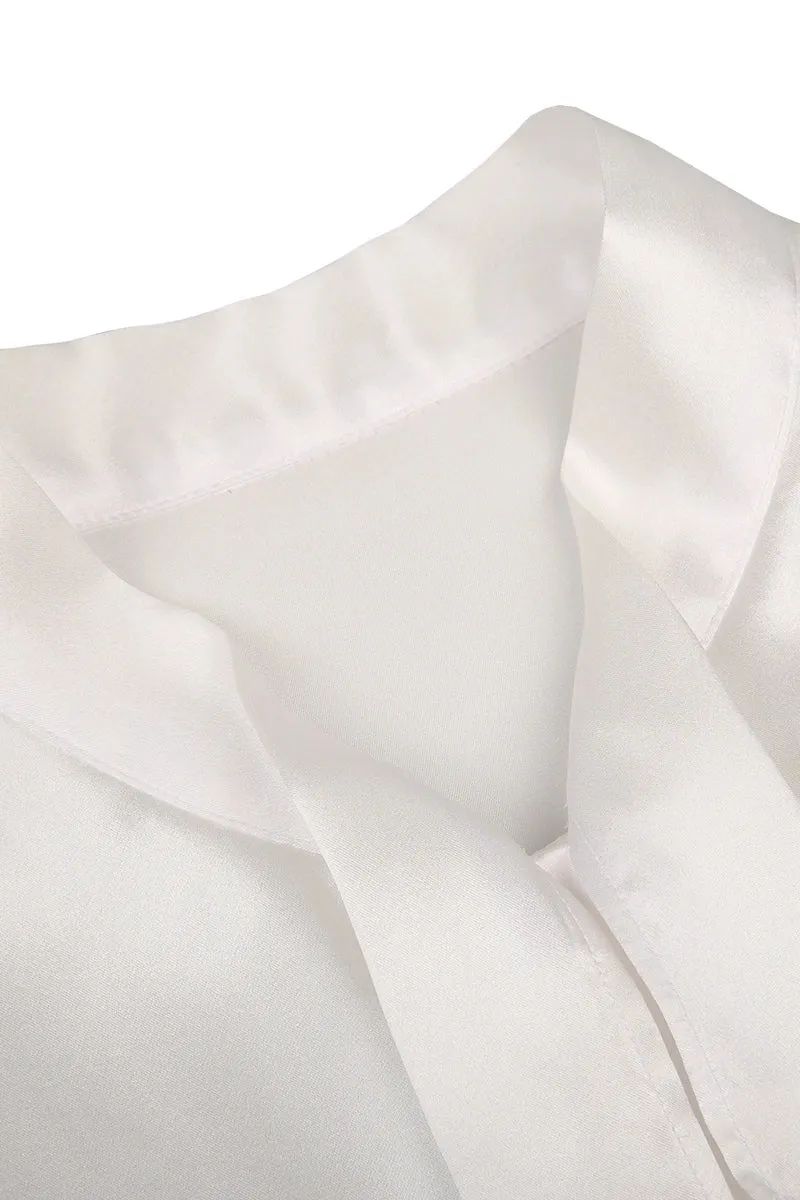 Milanese Pure Silk Women's Tie-Neck Blouse