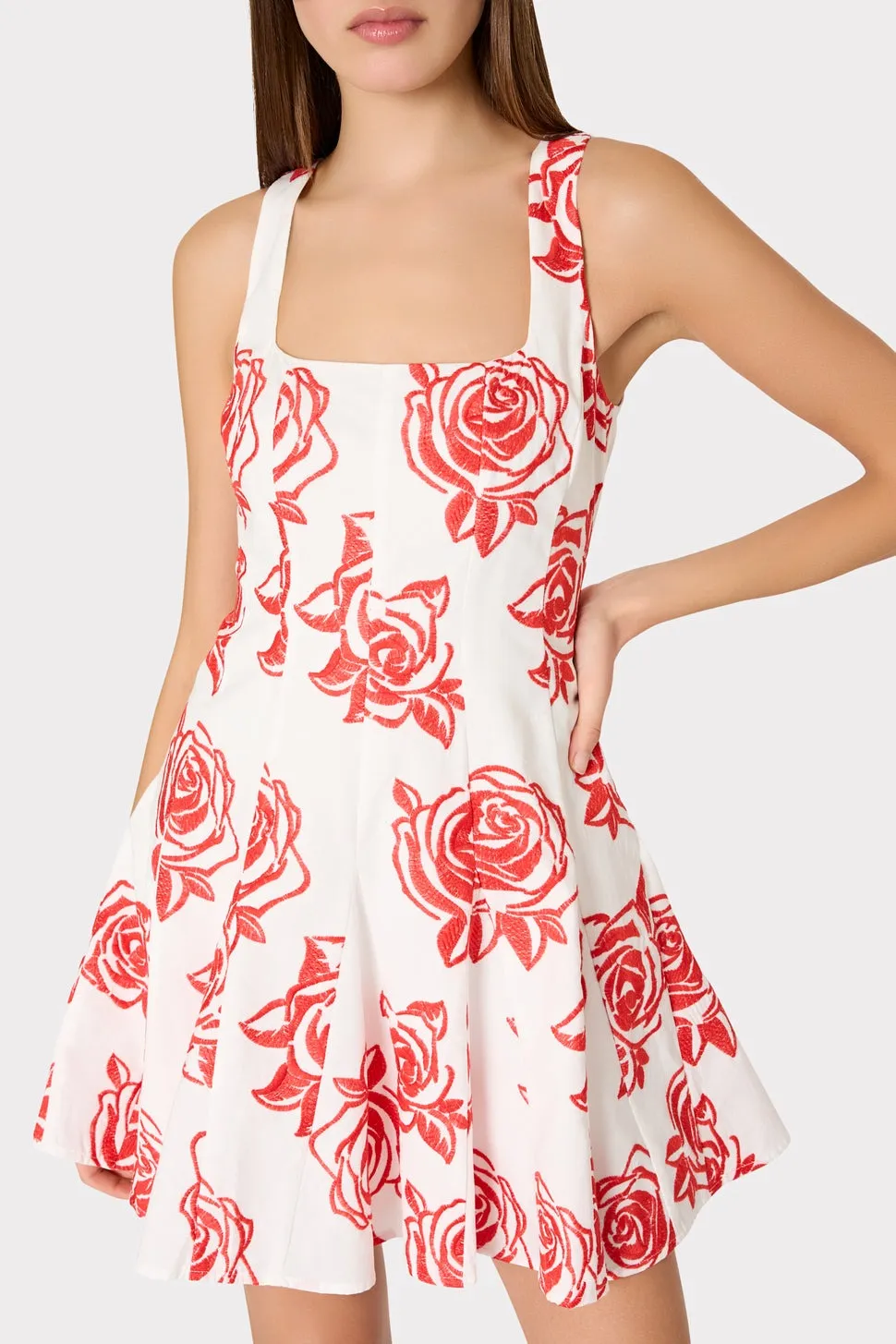 Milly Ariel Rose Embroidery Mini Dress