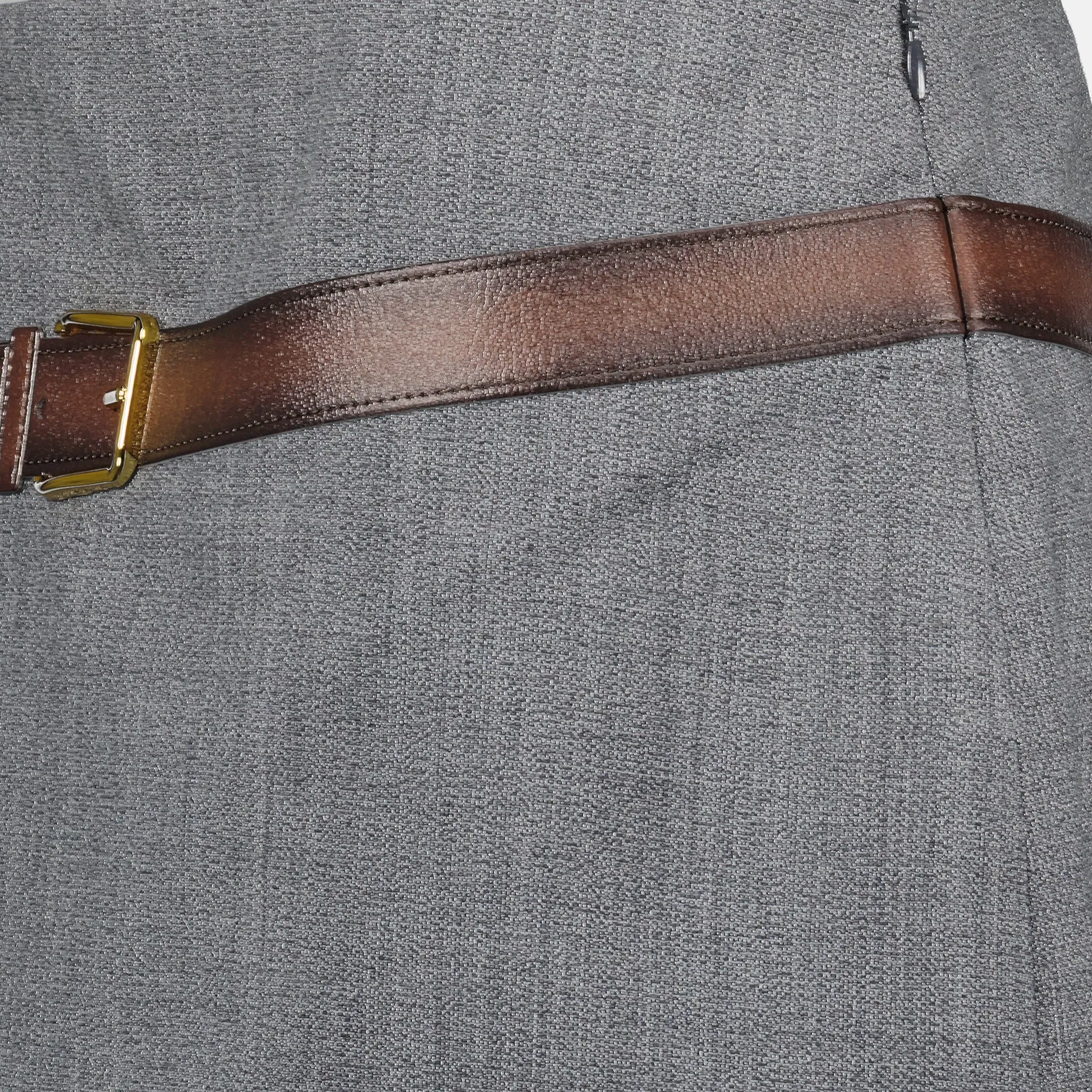 Mini Wool Belted Skirt