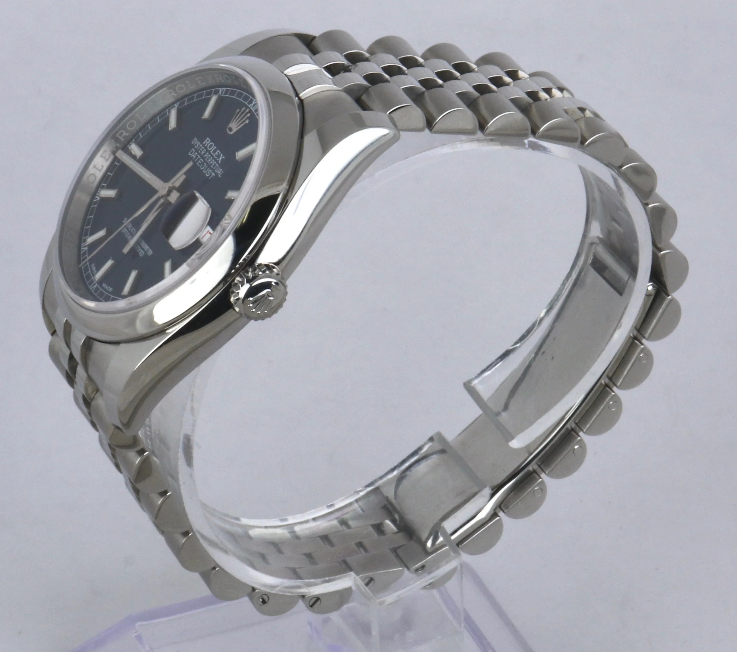 MINT 2018 Rolex DateJust 36 116200 Blue Stainless 36mm Jubilee Smooth Bezel